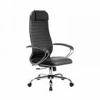 Кресло офисное Метта Комплект 6, кожа, чёрный, НИЗ хром
