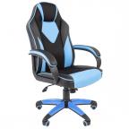 Игровое кресло Chairman GAME 17, экокожа, чёрный / голубой