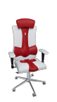 Эргономичное кресло Kulik System ELEGANCE, экокожа, белый / красный
