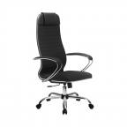 Кресло офисное Метта Комплект 17, кожа, чёрный, НИЗ хром