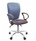 Кресло офисное Chairman 9801 ткань, серое сиденье, голубая спинка