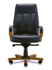 Кресло руководителя Босс D100 вишня, кожа+кожзам, чёрный