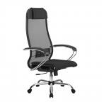 Кресло офисное Метта Комплект 1, сетка, чёрный, НИЗ хром
