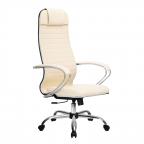 Кресло офисное Метта Комплект 6.1, кожа, бежевый, НИЗ хром