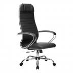 Кресло офисное Метта Комплект 6.1, кожа, чёрный, НИЗ хром