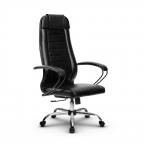 Кресло офисное Метта Комплект 28, кожа, чёрный, НИЗ хром