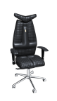 Эргономичное кресло Kulik System JET, экокожа, чёрная с перфорацией, дизайнерский шов