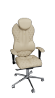 Эргономичное кресло Kulik System GRAND, экокожа, бежевый, дизайнерский шов