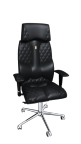  Эргономичное кресло Kulik System BUSINESS, экокожа, чёрный, дизайнерский шов