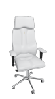 Эргономичное кресло Kulik System BUSINESS, экокожа с перфорацией, белый