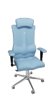Эргономичное кресло Kulik System ELEGANCE, экокожа, синий, дизайнерский шов