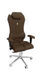 Эргономичное кресло Kulik System MONARCH, ткань Азур, шоколад, дизайнерский шов